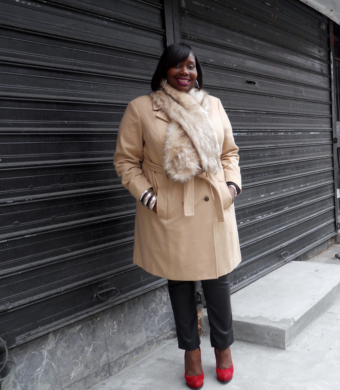 STYLE JOURNEY:CAMEL COLORED COATS AND FAUX FUR STOLES - Stylish Curves