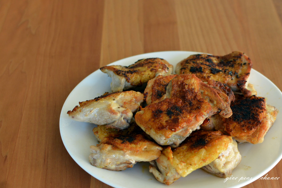 Give Peas a Chance Crispy Chicken Thighs
