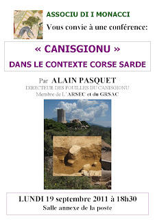 conférence sur les fouilles archéologiques de Monacia d'Aullène à la pointe de Canisgionu organisée par 'Associu d'i Monaci' et animée par Alain Pasquet
