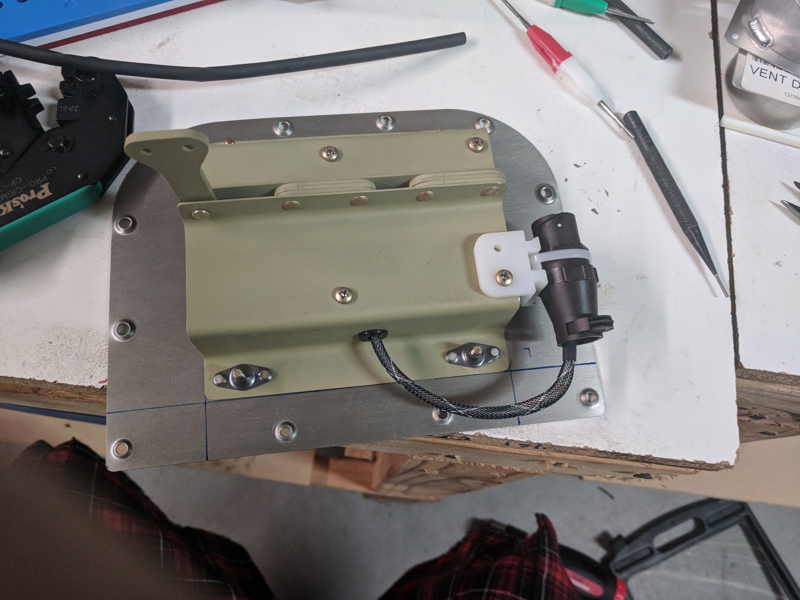 Damazio family's RV10 project Aileron trim attachment and wiring