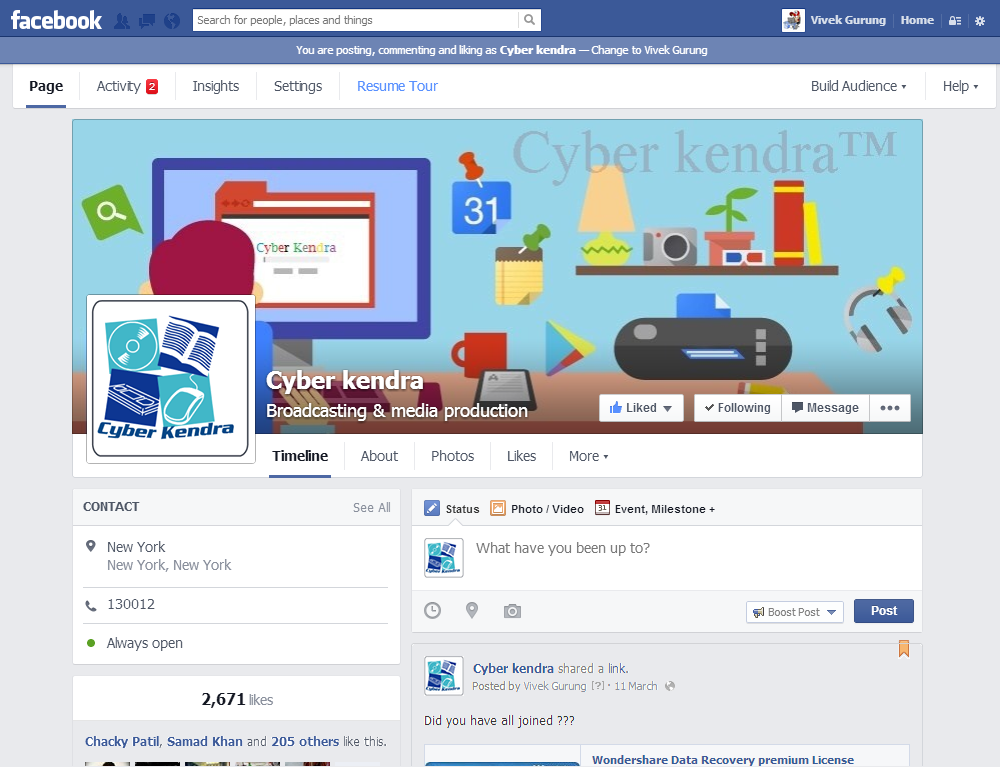 Cyber Kendra facebook page