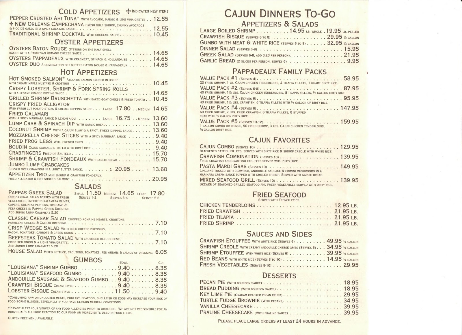 Pappadeaux Seafood Kitchen Houston Tx Menu | Besto Blog