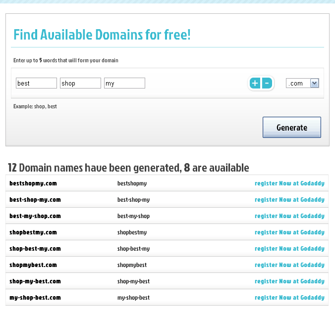 Domain name generator Blog