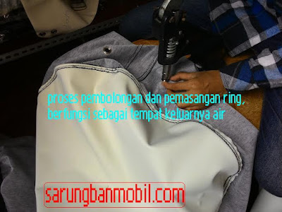 proses pembolongan sarung ban cover ban serep proses pembolongan sarung ban cover ban serep
