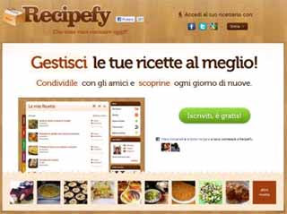 Social Network Ricette in italiano, Recipefy, condividere ricette di cucina