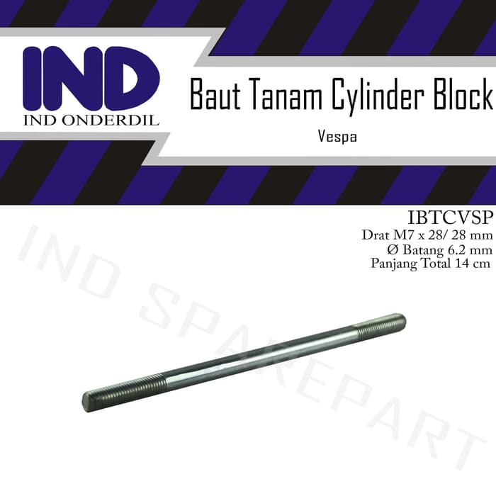 Baut-Baud Tanam Boring-Cylinder-Silinder Block-Blok Vespa 11-11 M7 Original