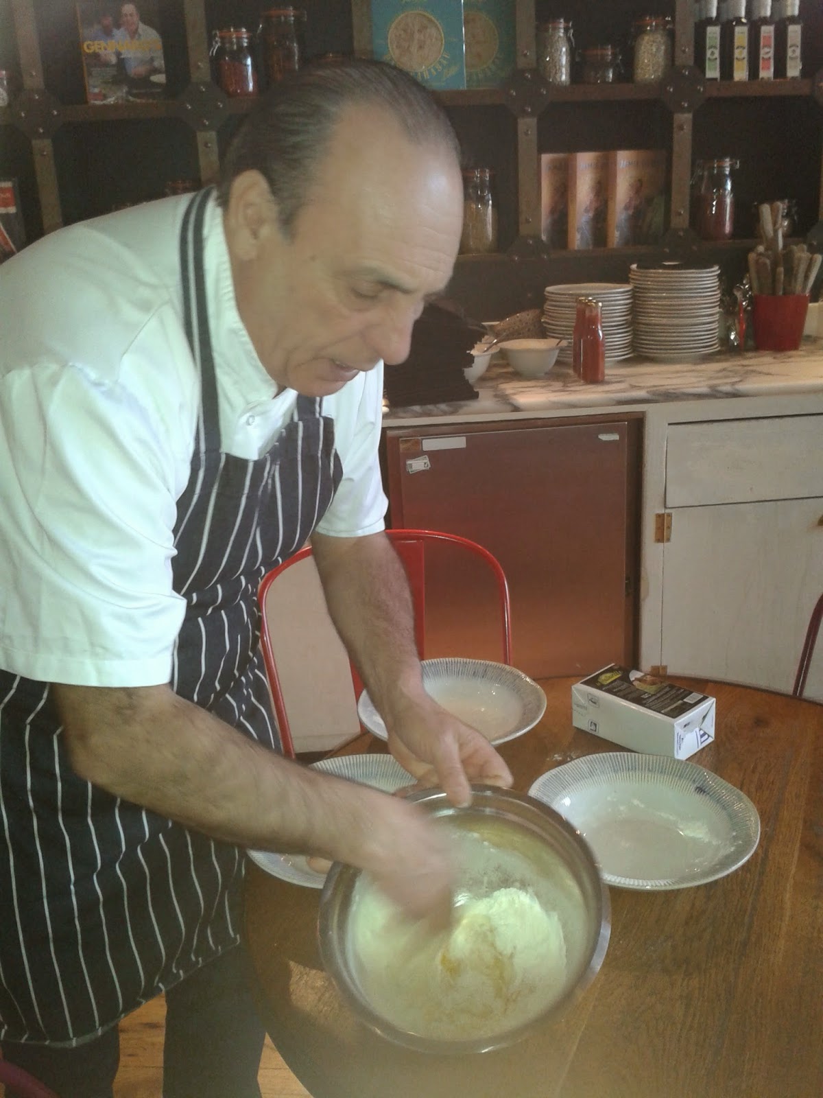 Gennaro Contaldo mixing pasta dough by hand