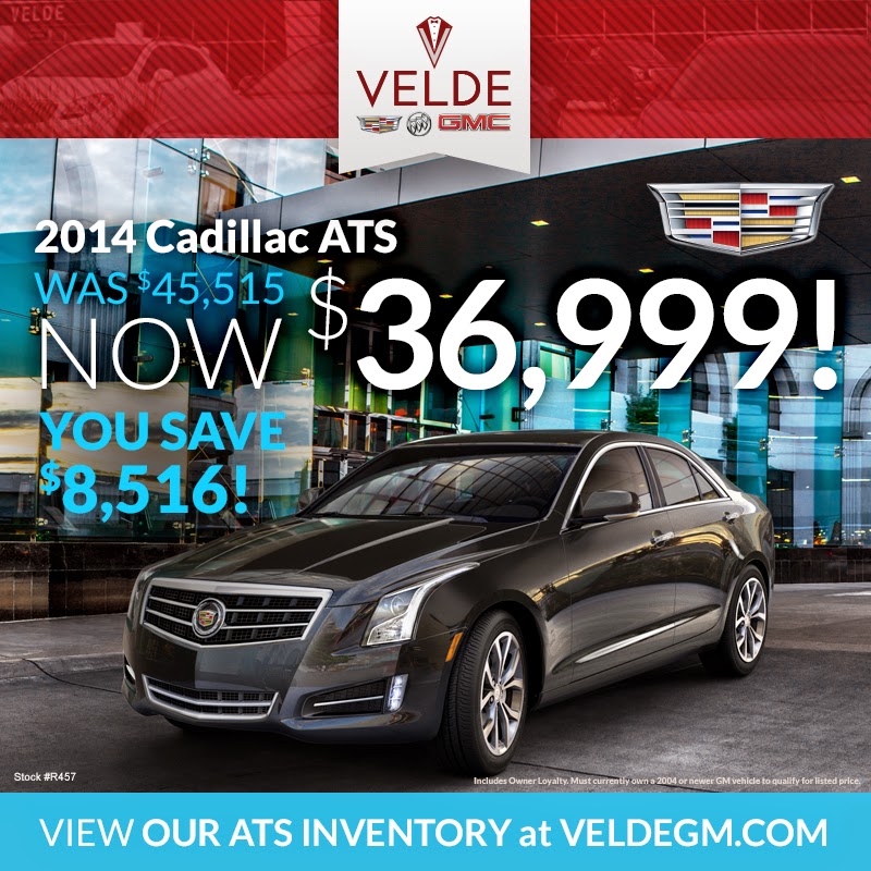 the Velde Voice: HUGE Savings on 2014 Cadillacs at Velde Cadillac Buick