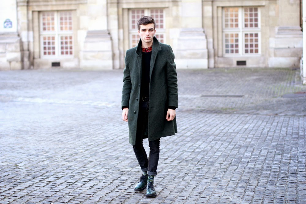 LODEN-Tartan-chemise-UNiqlo-Cheapmonday-skinny-Carreaux-chaussettes-royalties-Churchs-chaussures-vertes-cachemire-pull-Jcrew-Ursul-bracelet-cuir-BLog-Mode-Homme-Paris-Mensfashion1