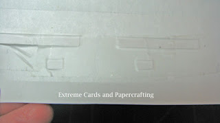 tape tabs on shadow box card