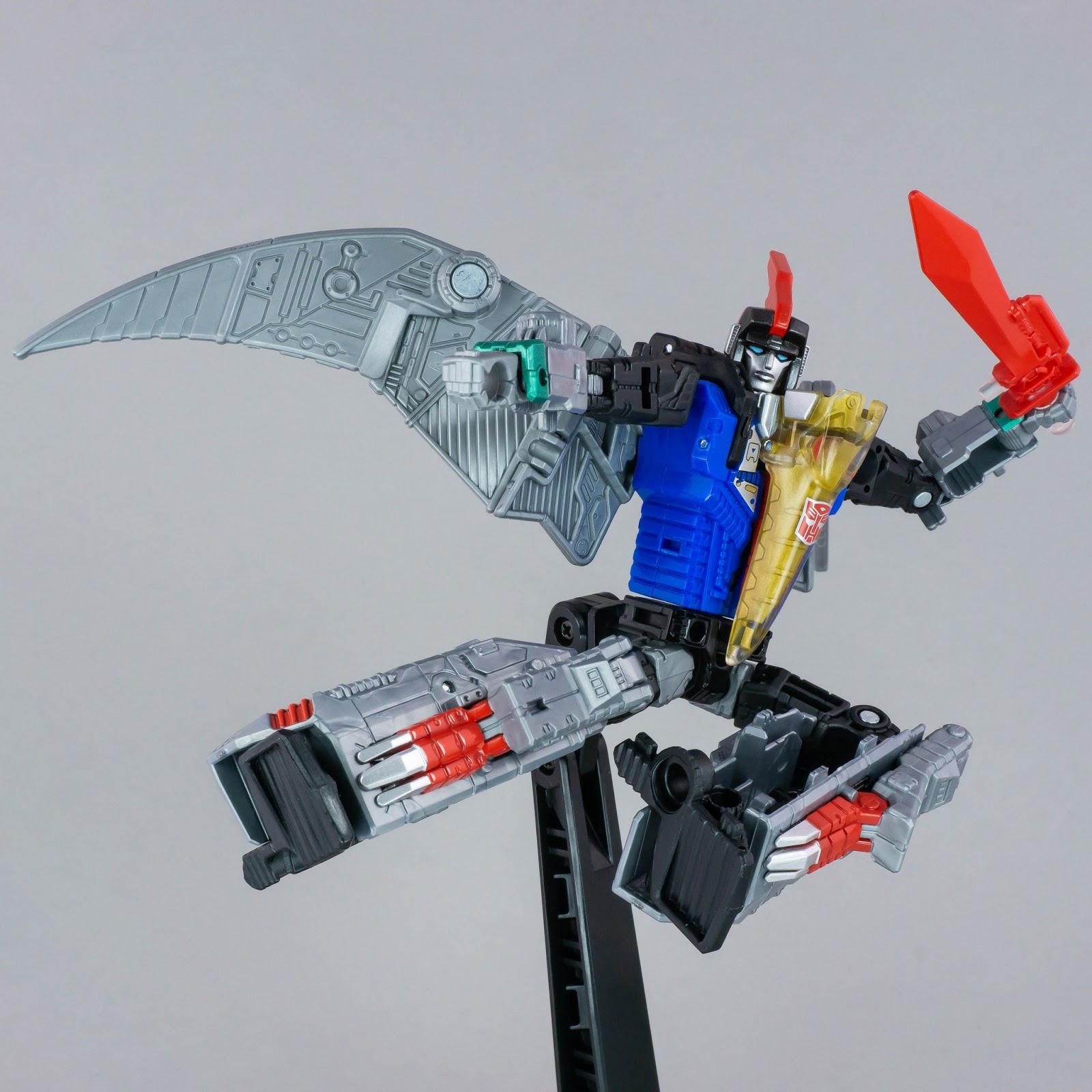 Transformers Power of the Primes Swoop robot mode flying kick