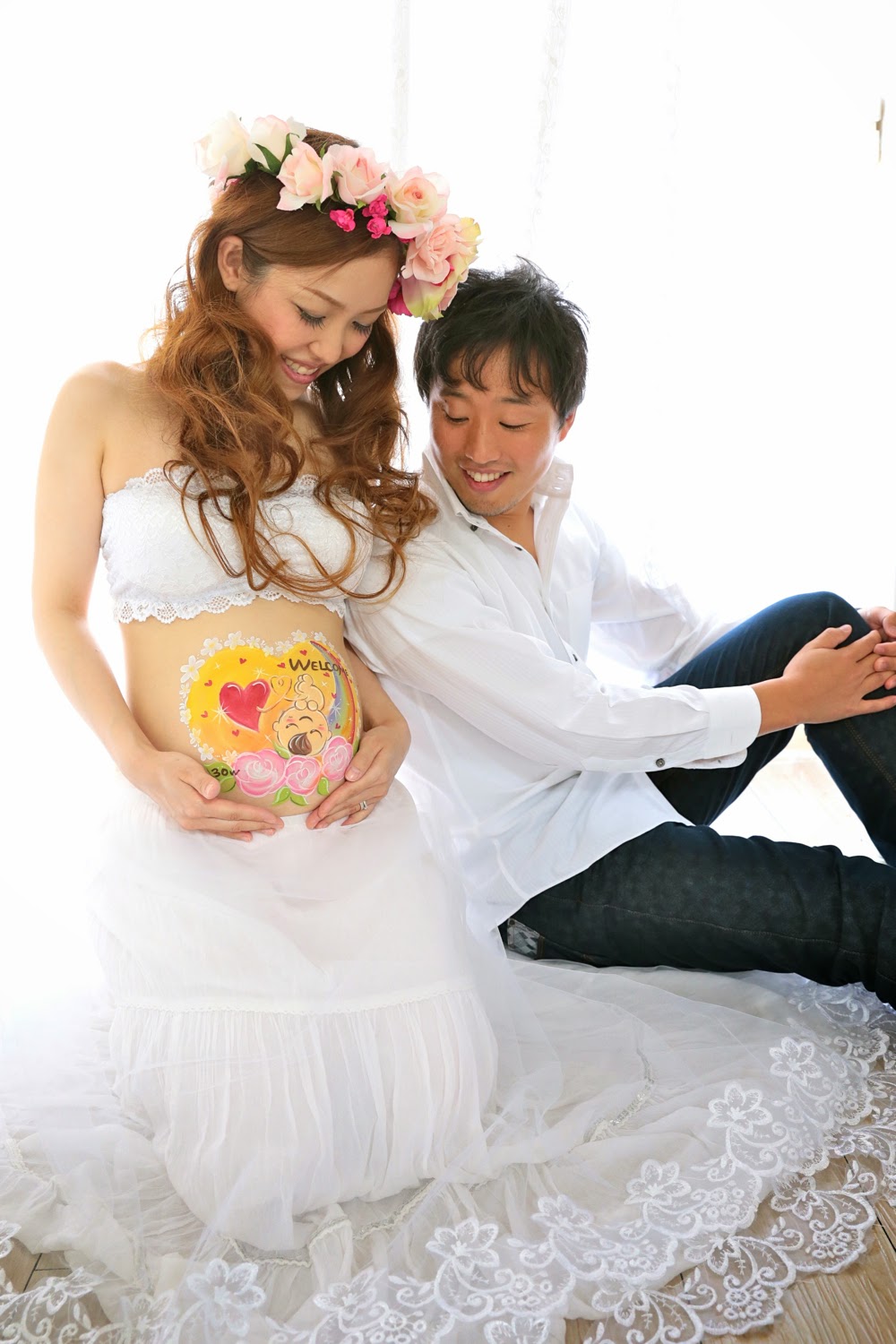 Pregnant Belly Painting for our Daughter (Oct. 11th 2014, 30 weeks 5