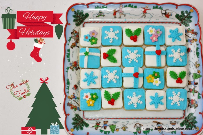 biscotti decorati segnaposto e auguri di buon natale - decorated cookies and merry christmas