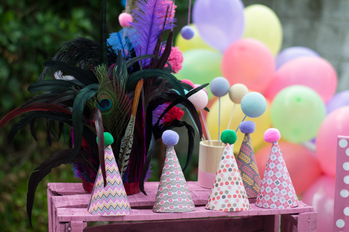 Gorritos fiesta pompón diy