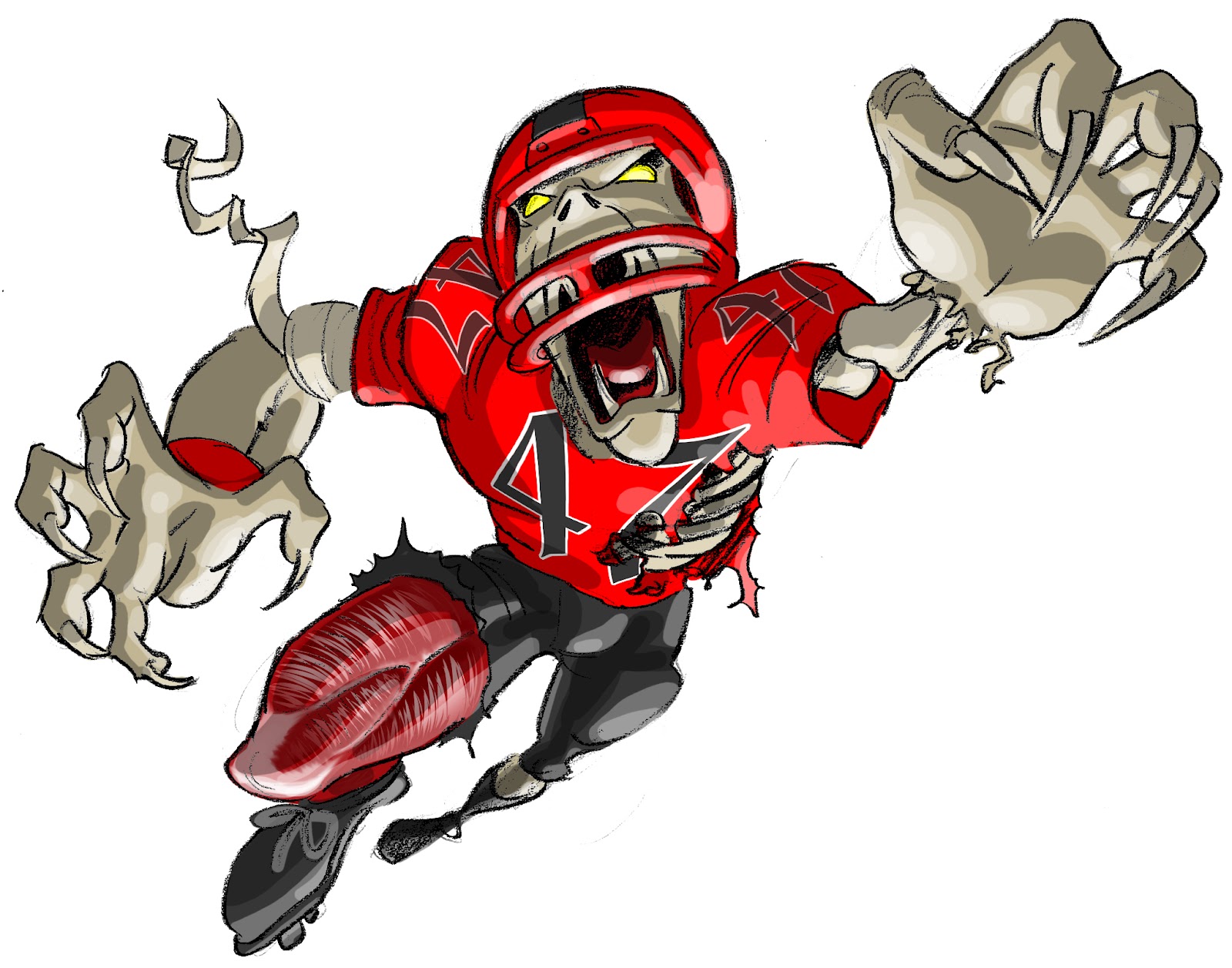 zombie football player coloring pages - photo #32