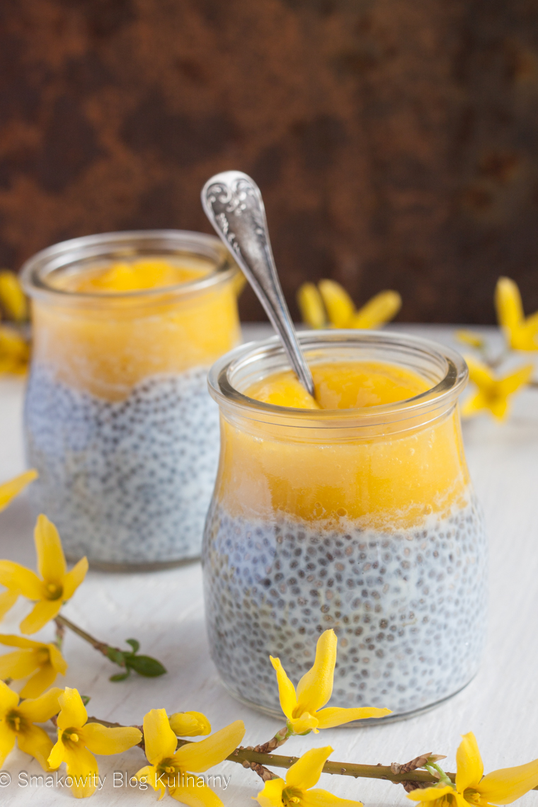 Pudding z nasion chia z musem z mango