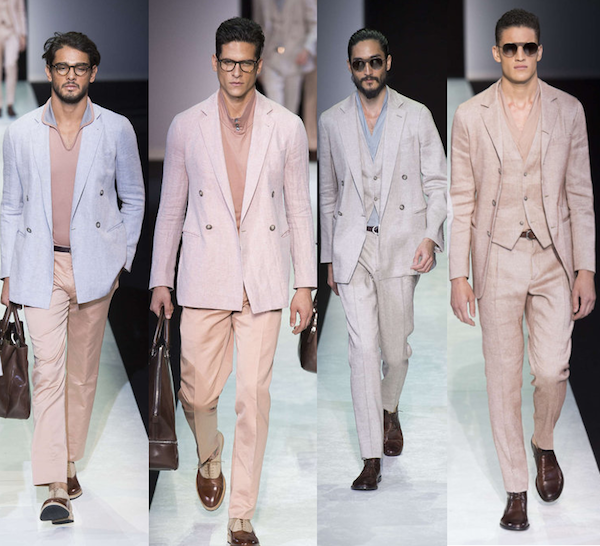 Giorgio Armani Men's Spring Summer 2014 - powder pink suits