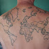 This Man Has Been Colouring In The Countries He Has Visited On His Back