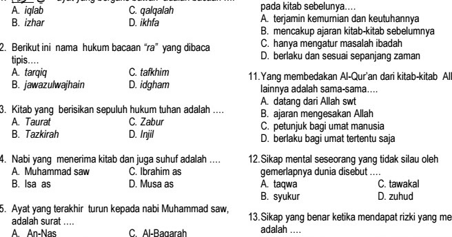 Contoh Soal Uraian Bebas Materi Soal