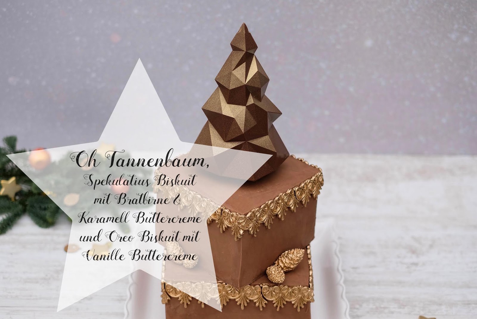 Oh Tannenbaum, Spekulatius Biskuit mit Bratbirne &amp; Karamell Buttercreme ...