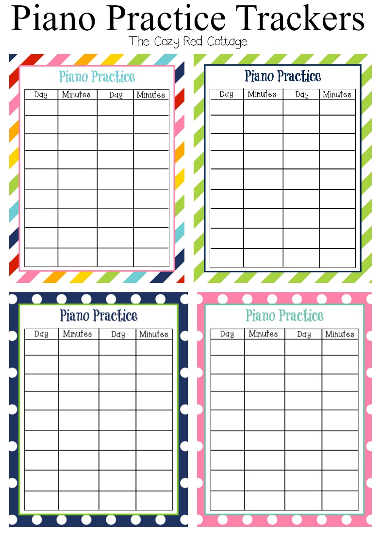 Piano Practice Chart Free Printable Printable Word Searches