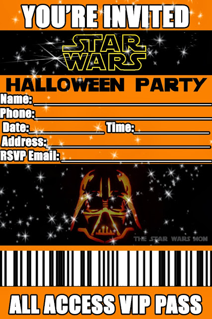 Free Printable Star Wars Halloween Party Invitation 
