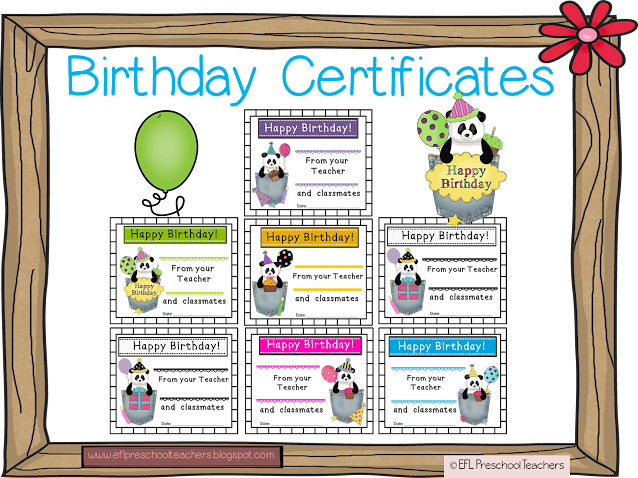 Printable Birthday certificates