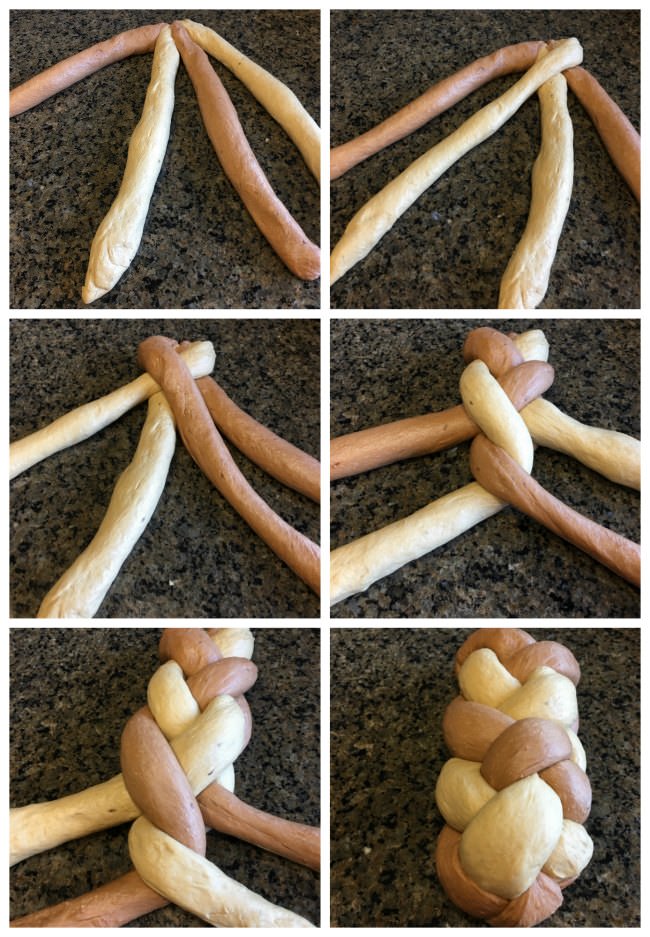 How to braid four-strand braided bread #braidedbread