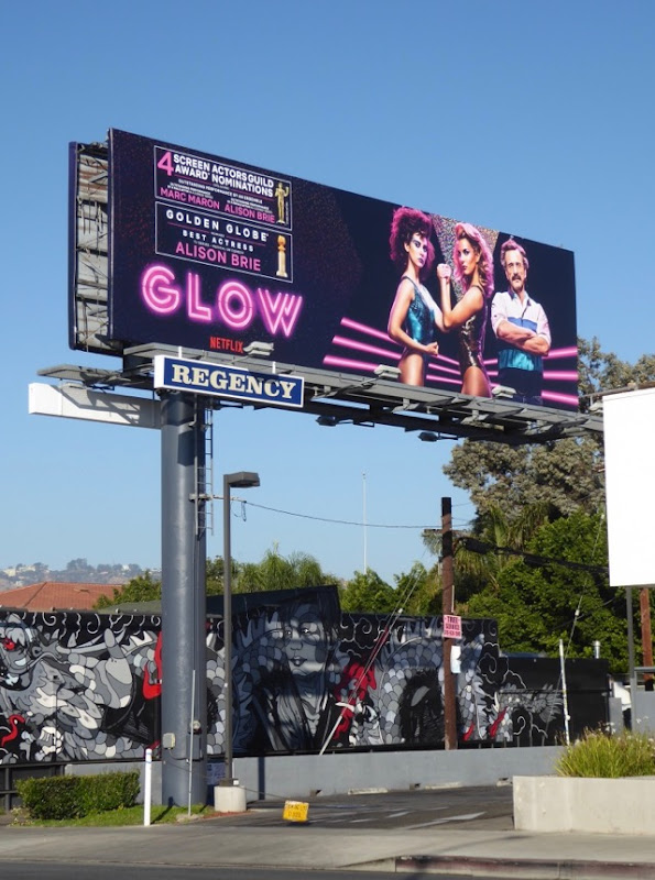 GLOW 2018 award nominations billboard Melrose Avenue GLOW 2018 award nominations billboard