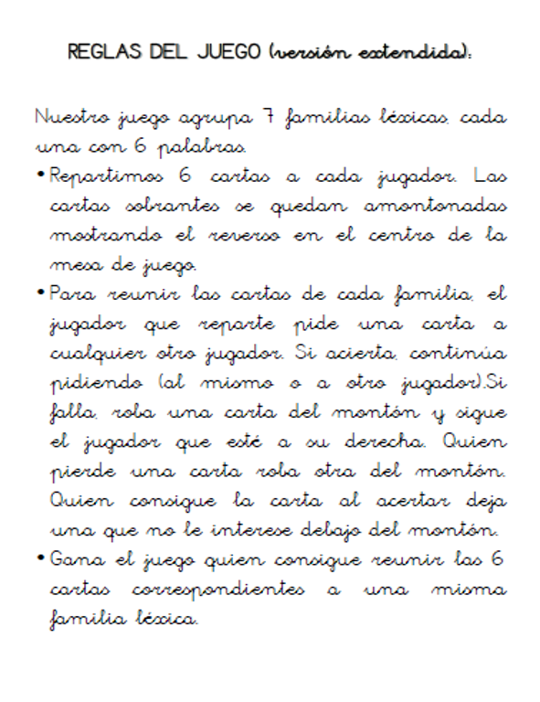 Reglas del juego