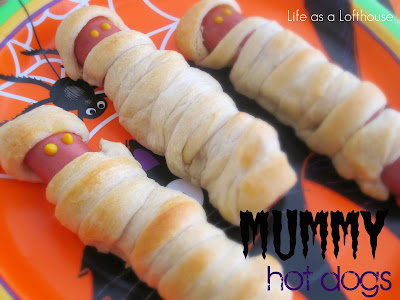 Mummy Hot dogs are hot dogs wrapped in flaky crescent dough to resemble mummies. Life-in-the-Lofthouse.com