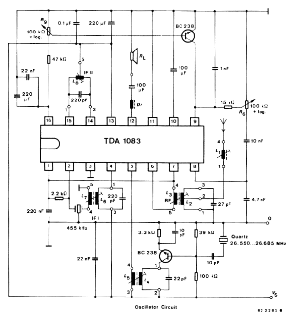 One Chip AM/FM Radio with Audio Power Amplifier ~ AmplifierCircuits.com