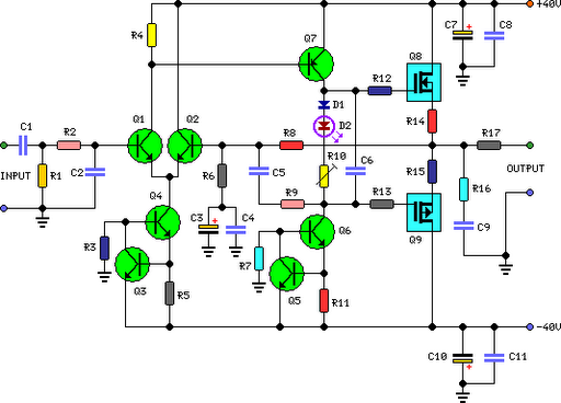60 Watt Audio Power Amplifier Circuit Diagram
