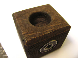 Ball bearing and wood cube