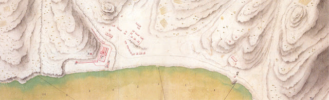 Candelaria en 1740. Plano del ingeniero militar Antonio Riviere.