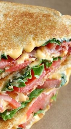 Bacon, Lettuce and Tomato Grilled Cheese Sandwich