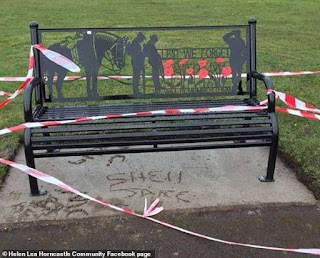 Anglofoids Deface War Memorial Bench with Crude Graffiti | LaptrinhX / News