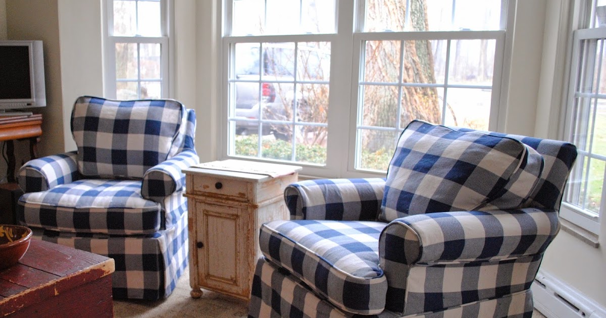 blue buffalo check chair