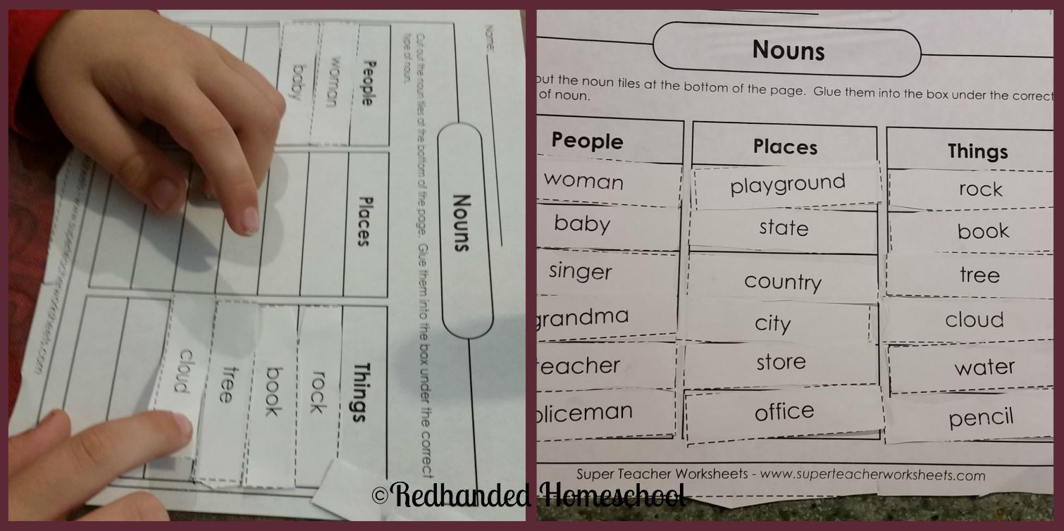 Write the words in correct box. Correct Noun. Put the Nouns in the correct Box. Nouns about School. Insert the Nouns from the Box.