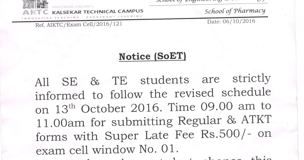 EXAMCELL NOTICE BOARD NOTICESETEExam fees payment scheduleLast