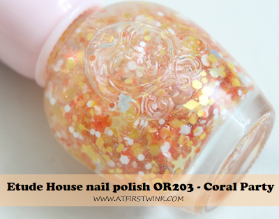 Review: Etude House nail polish OR203 - Coral party