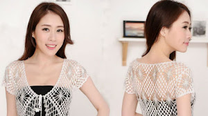 Bolero crochet con delicado diseño