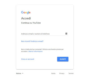 YouTube login Accesso YouTube