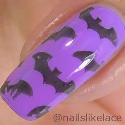NailsLikeLace: Halloween Bats & Cats: Simple Stamping Mani