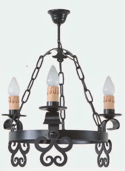 lampara medieval forja, lampara rustica