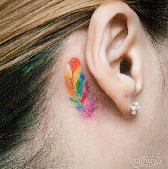 Tatuagens femininas atrás das orelhas Tatuagens femininas atrás das orelhas
