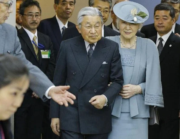 Emperor Akihito and Empress Michiko visited the Takamatsuzuka Tomb Museum in the village of Asuka on the last day of their three-day trip to Nara Prefecture, newmyroyals, diamond earrings, ring, wedding lace dress