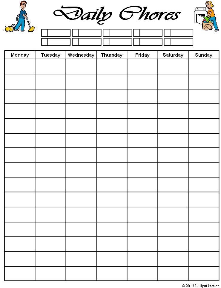 Individual Chore Chart