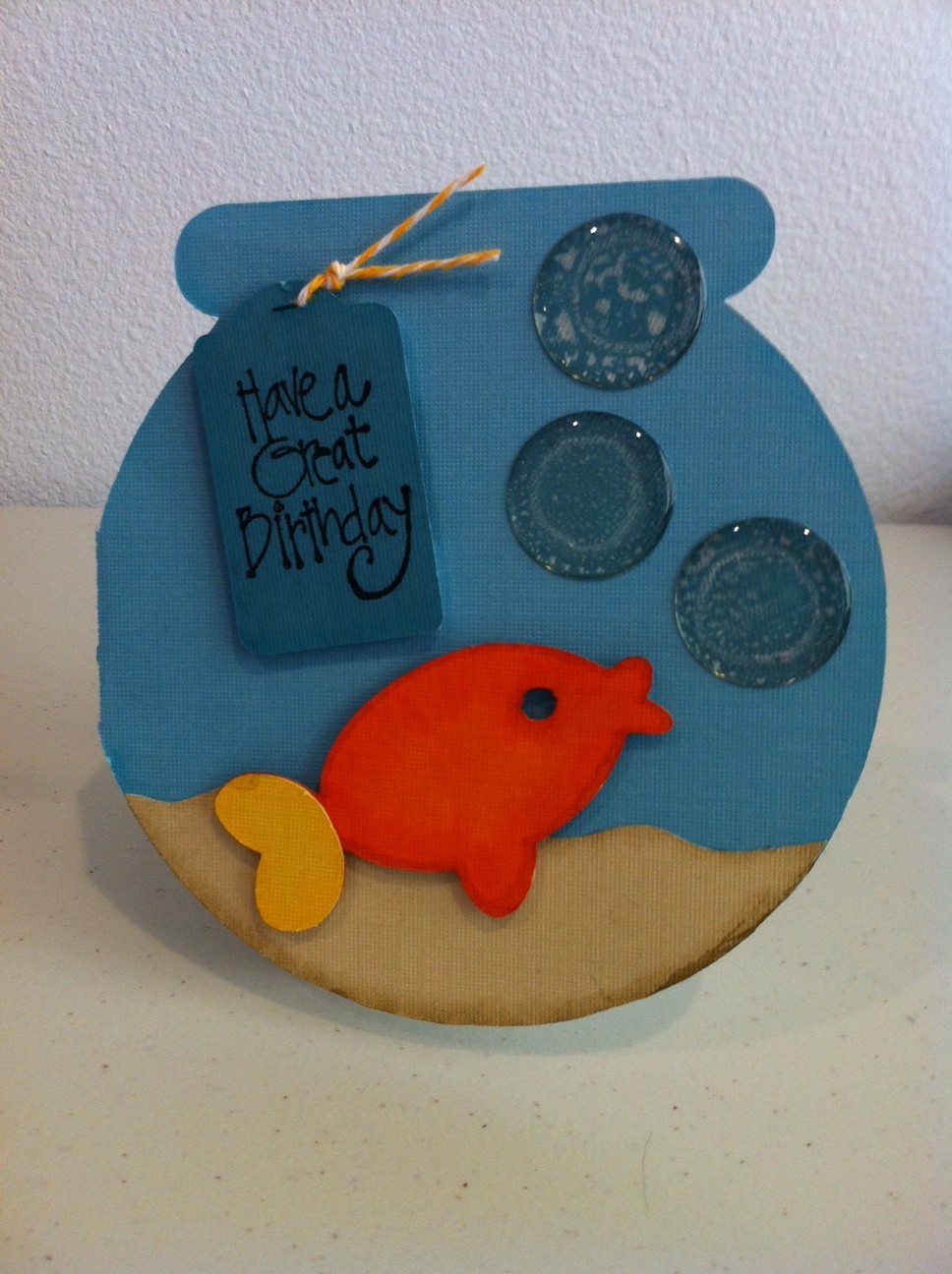OCD Scrapology Happy Birthday Fishbowl Card
