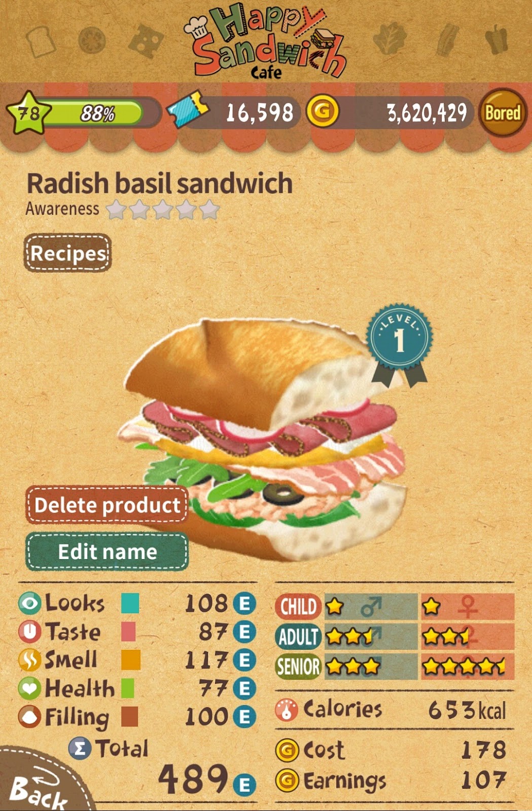 Happy Sandwich Cafe Game Tips & Recipes